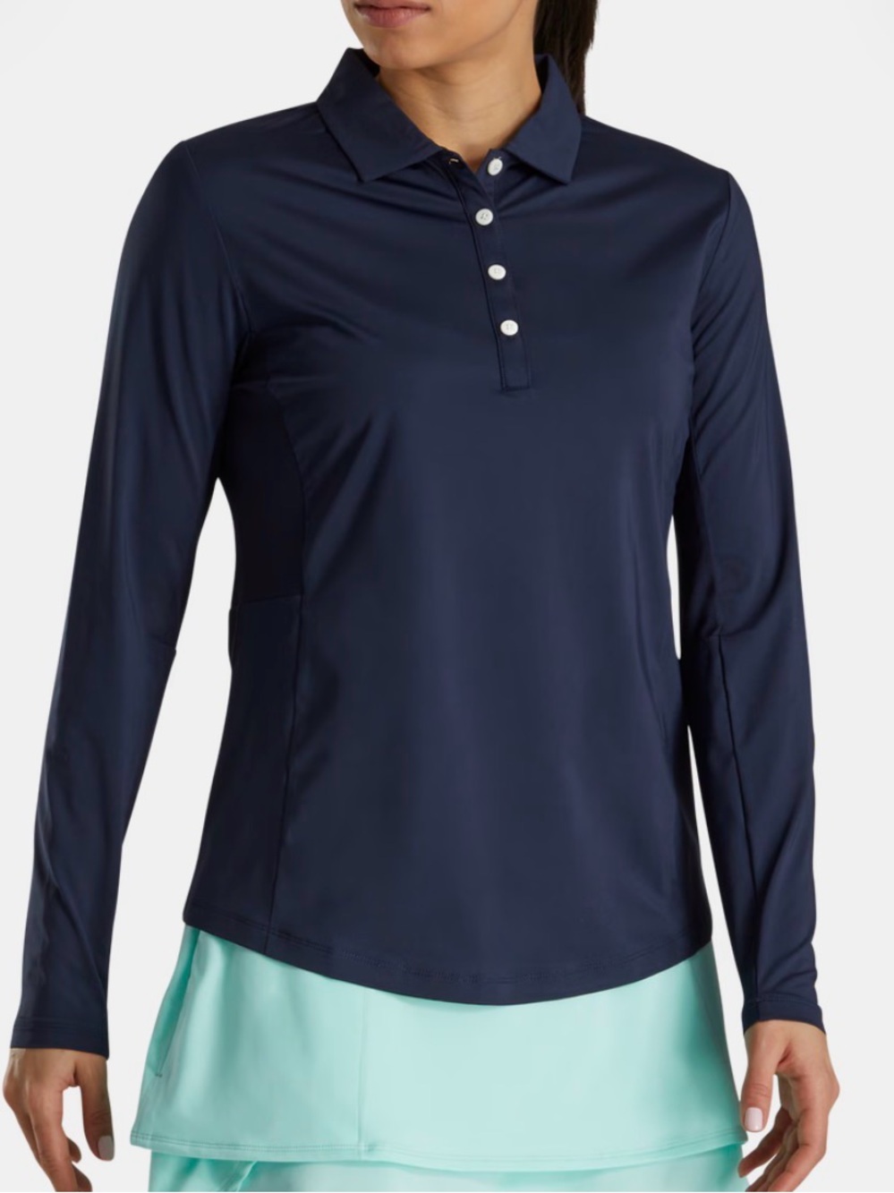 FootJoy Women's Navy Long-Sleeve Polo Performance Top